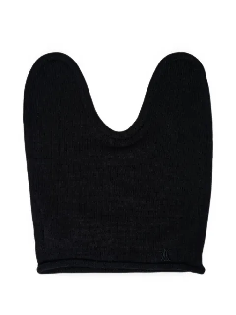 Open YY wire-insert knit beanie hat Black 600088698CHA0OS