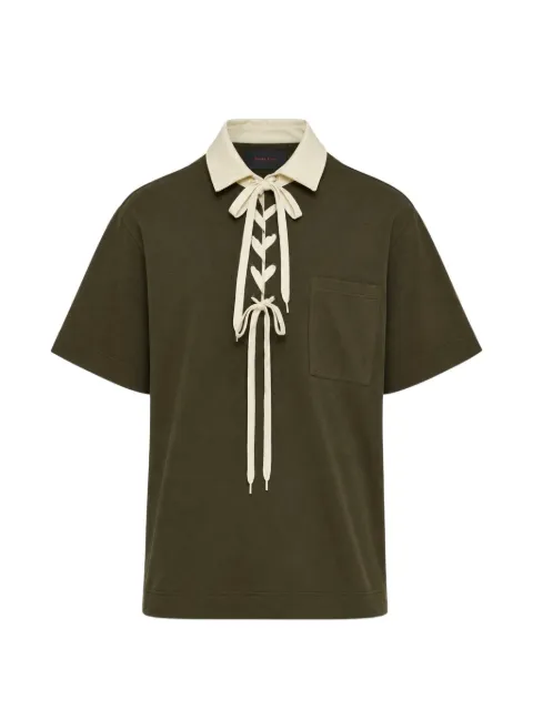Simone Rocha lace-up rugby polo shirt Green 54720562