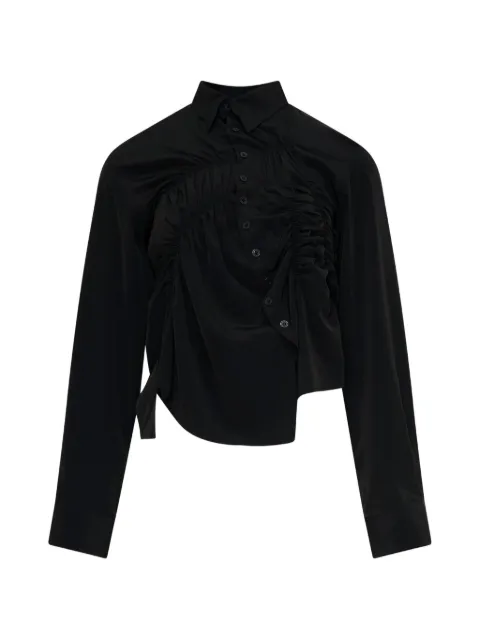 Y's gathered asymmetric shirt Black YWB46530001
