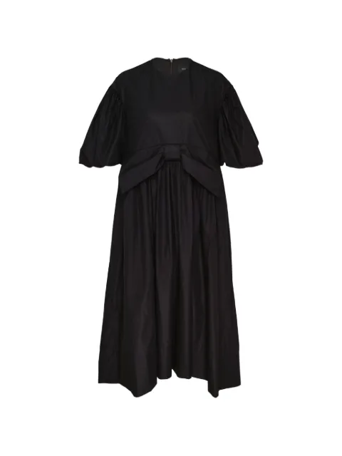 Simone Rocha bow-detail puff-sleeve midi dress Black 7495128700