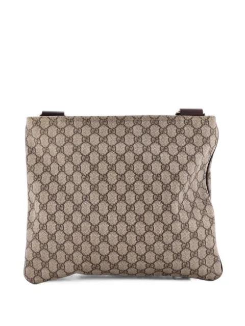 Gucci Pre-Owned Zip Top Messenger Bag GG Coated Canvas Large crossbody bag Brown Z8SWY143GJE21UH2