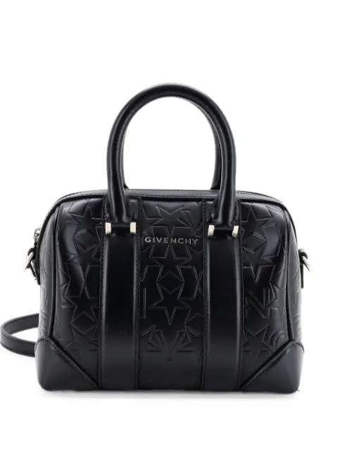 Givenchy Pre-Owned Lucrezia Duffle Bag Embossed Leather Micro shoulder bag Black K5J3QE03YI91IKBA