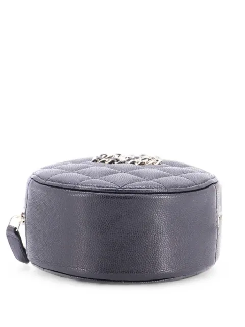 CHANEL Pre-Owned French New Wave Round Clutch with Chain Quilted Caviar crossbody bag Black PH1OUVYFXNWK8M4I