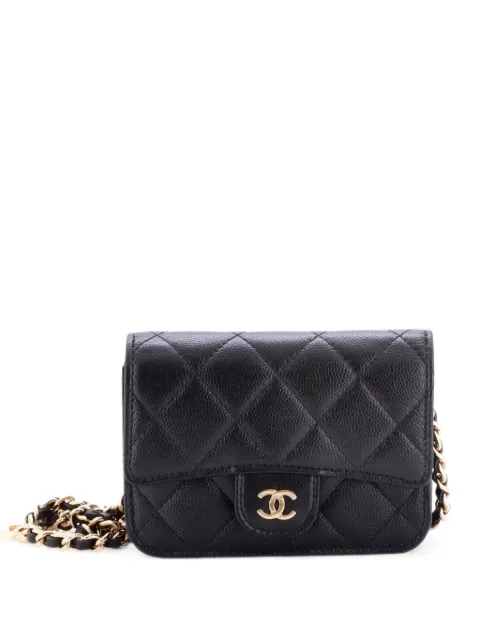 CHANEL Pre-Owned Classic Flap Chain Quilted Caviar Mini belt bag Black XXCPK0GUNC9M8W79