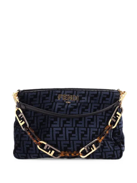 Fendi Pre-Owned O'Lock Zip Shoulder Bag Zucca Chenille hobo bag Blue PCXIPV107LU83B1K