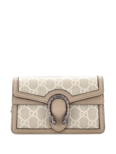 Gucci Pre-Owned Dionysus Bag GG Coated Canvas with Leather Super Mini crossbody bag Neutrals 96ARDFBQOCQ9VEM2