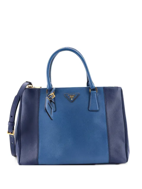 Prada Pre-Owned Bicolor Double Zip Lux Saffiano Leather Medium tote bag Blue X000FPPBL9DO387D