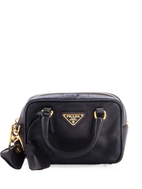 Prada Pre-Owned Bauletto Bag Saffiano Leather Mini crossbody bag Black IUUN9BV47DZCQWZ0