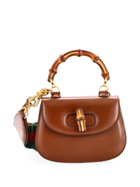 Gucci Pre-Owned Bamboo 1947 Top Handle Bag Leather Mini shoulder bag Brown MOWA5ITYKHHS36VW