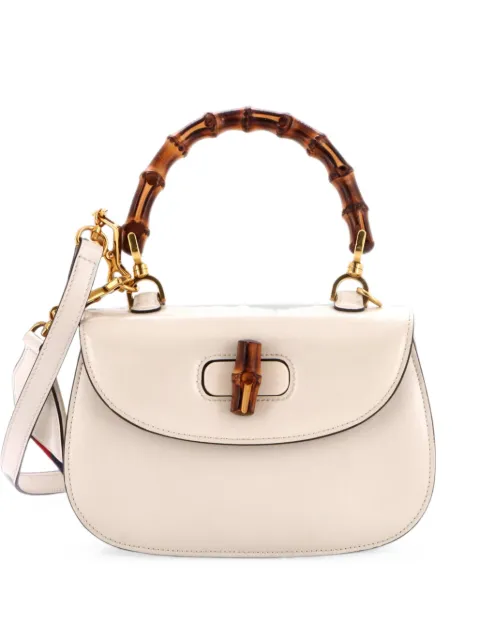 Gucci Pre-Owned Bamboo 1947 Top Handle Bag Leather Small satchel White LBPQD4DLXGBZSDAU