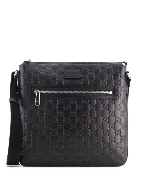Gucci Pre-Owned Signature Zip Messenger Bag Guccissima Leather Medium crossbody bag Black SR8SX20V4Z32LQ5G