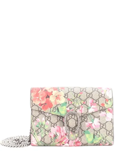 Gucci Pre-Owned Dionysus Chain Wallet Blooms Print GG Coated Canvas Small shoulder bag Brown SX2S4P5DVDENWIUZ
