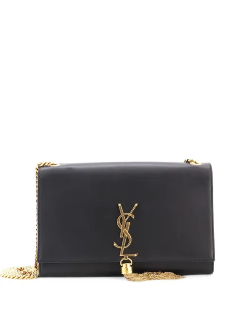 Saint Laurent Pre-Owned Classic Monogram Tassel Leather Medium crossbody bag Black S0IOPXH3CBOXXC4M