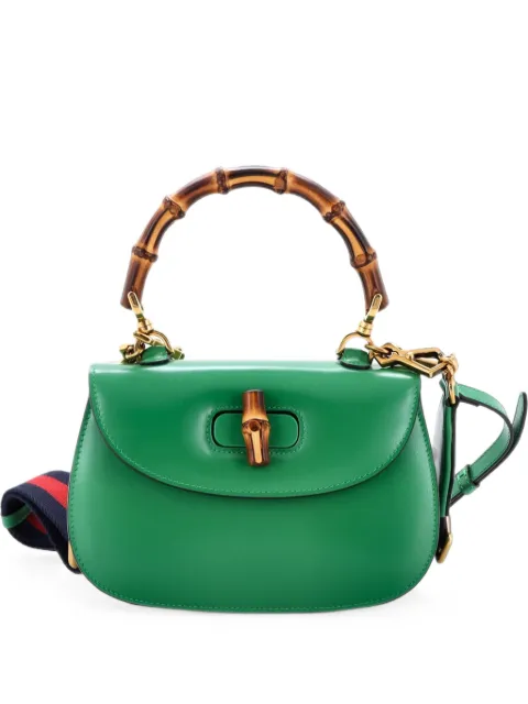 Gucci Pre-Owned Bamboo 1947 Top Handle Bag Leather Small satchel Green QS90R0GBANSNOI7N