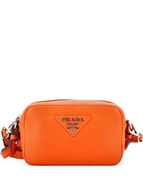 Prada Pre-Owned Flou Camera Vitello Daino Small crossbody bag Orange QNPR3BFFGHSWFWPE