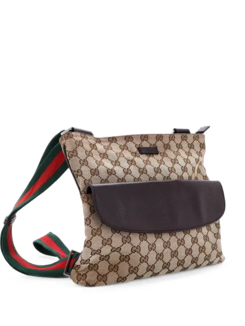Gucci Pre-Owned Front Pocket Messenger Bag GG Canvas Medium crossbody bag Brown QEJNAZYCUM5HQMO7