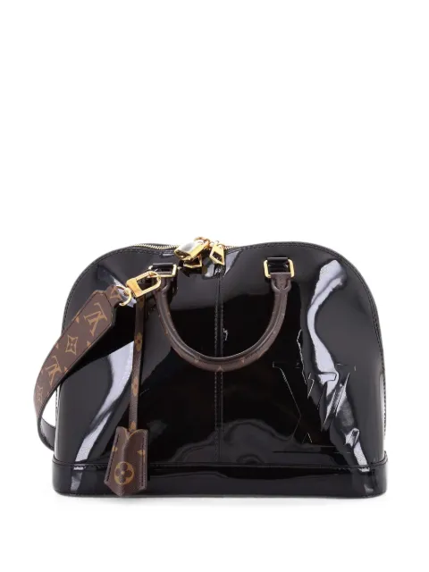 Louis Vuitton Pre-Owned Alma Handbag Vernis with Monogram Canvas PM satchel Black QDX0C3QV5TM0SHTW
