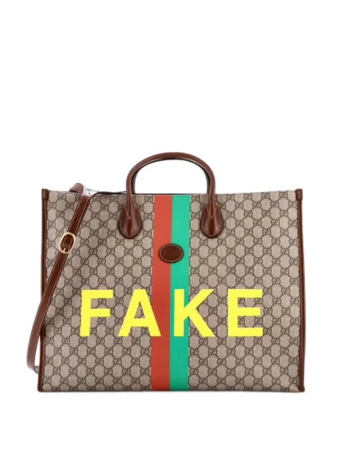 Gucci Pre-Owned Fake/Not Convertible Open Printed GG Coated Canvas Large tote bag Brown KHOY44X3003RETDH