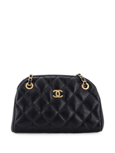 CHANEL Pre-Owned CC Compartment Chain Bowler Bag Quilted Caviar Small handbag Black 8L6A7531ENY3AYEF