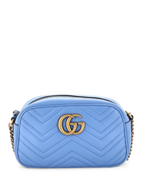 Gucci Pre-Owned GG Marmont Shoulder Bag Matelasse Leather Small crossbody bag Blue O7O38CWD62BVJ6Z2