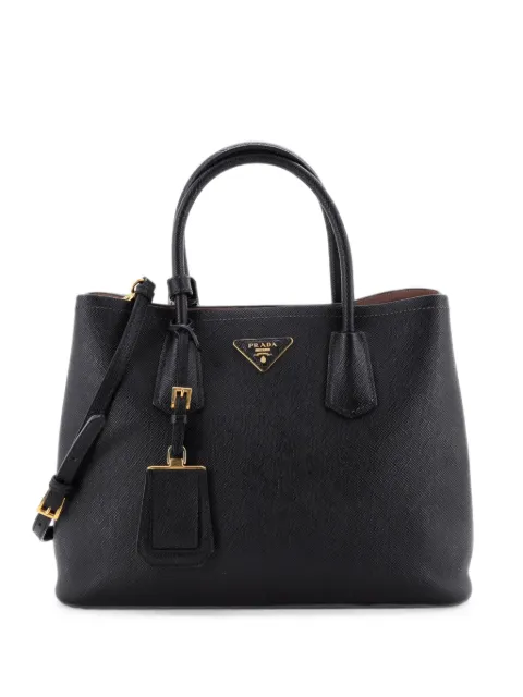 Prada Pre-Owned Cuir Double Saffiano Leather Medium tote bag Black 7SOGYEP3NGRK0RU7