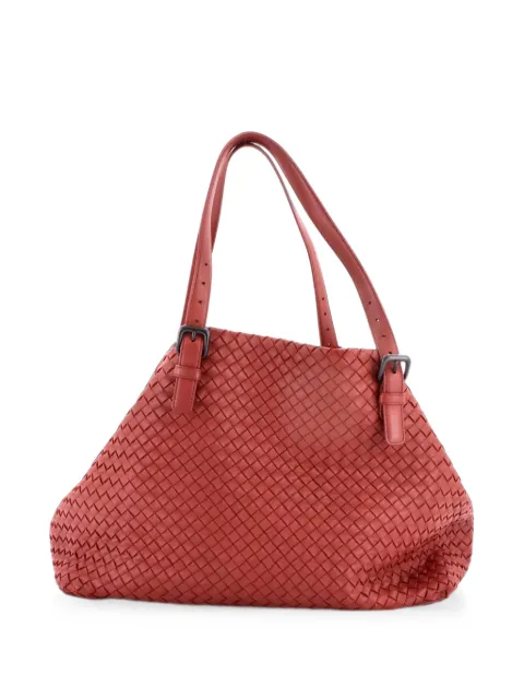 Bottega Veneta Pre-Owned A-Shape Intrecciato Nappa Large tote bag Red WZW7QCAO46730GYI