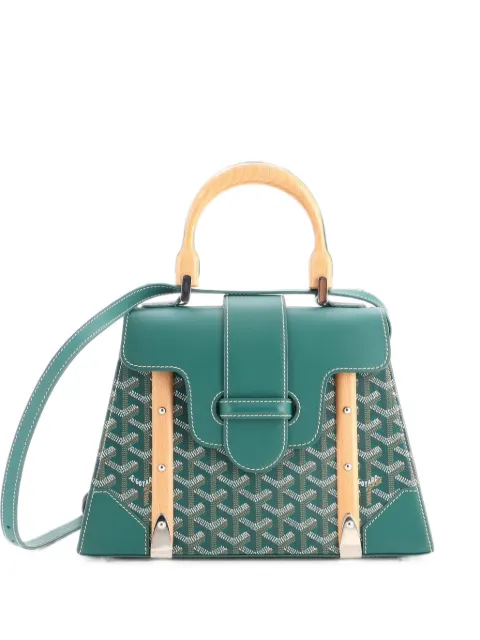 Goyard Pre-Owned Saigon Top Handle Bag Coated Canvas with Leather PM satchel Green WX8CLLQ1HEQTYC0A