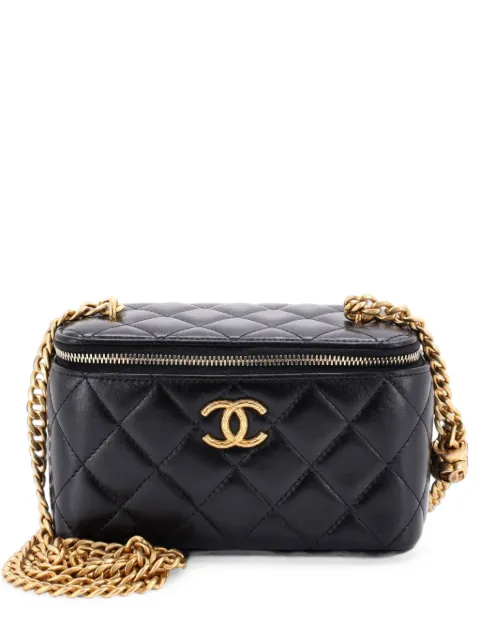 CHANEL Pre-Owned All Slide Long Vanity Case with Chain Quilted Lambskin Small crossbody bag Black HXQ4EOL9HF57BXQM