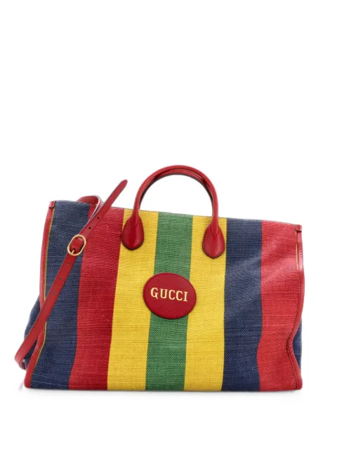 Gucci Pre-Owned Baiadera Striped Canvas tote bag Red HY92NQBN2AZ01IG0
