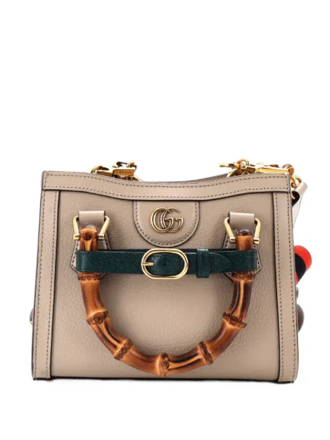 Gucci Pre-Owned Diana NM Bamboo Handle Tote Leather Mini crossbody bag Neutrals VVUOB4PRMS1ZVYE1