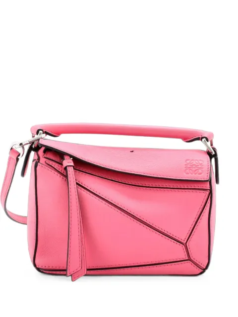 Loewe Pre-Owned Puzzle Bag Leather Mini crossbody bag Pink FMPVRTWQVTI533D4