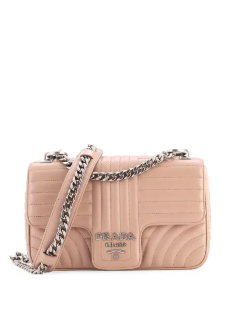 Prada Pre-Owned Chain Flap Shoulder Bag Diagramme Quilted Leather Medium crossbody bag Neutrals FO3VZE5GTG8MJH5O