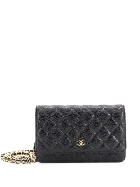 CHANEL Pre-Owned Wallet on Chain Quilted Caviar crossbody bag Black ECBTMC8B7MIQ716R