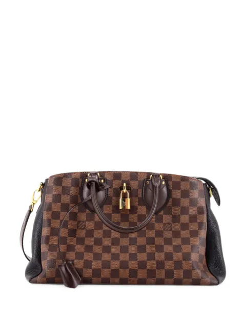 Louis Vuitton Pre-Owned Normandy Handbag Damier and Leather satchel Brown 6BPITZKNTOI5O8B6