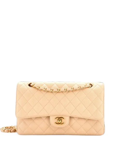 CHANEL Pre-Owned Classic Double Flap Bag Quilted Caviar Medium shoulder bag Neutrals KV0SR3J6X6XWRDEQ