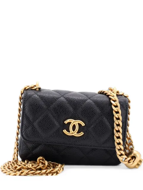 CHANEL Pre-Owned Sweetheart with Chain Quilted Caviar clutch bag Black BWHN5Q6FJFSROSUS
