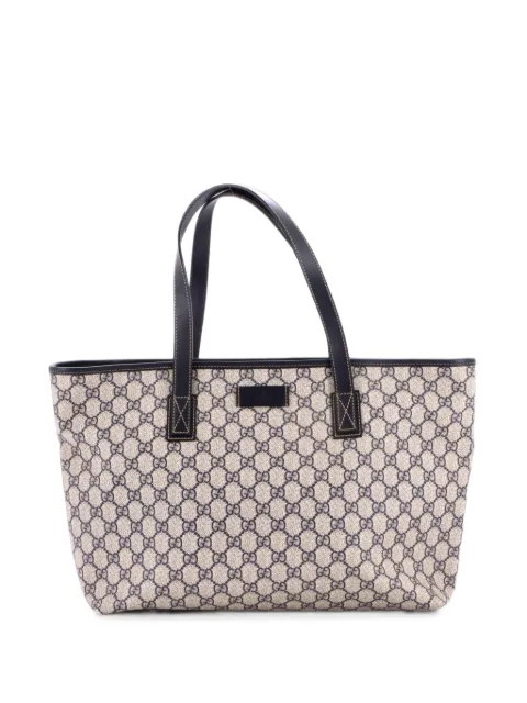 Gucci Pre-Owned Plus GG Coated Canvas with Leather Medium tote bag Blue 57IJOTIT1VCHOPPI