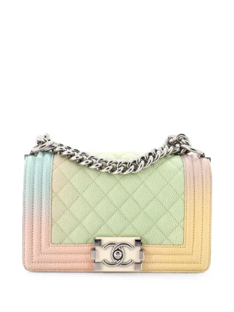 CHANEL Pre-Owned Rainbow Boy Flap Bag Quilted Painted Caviar Small shoulder bag Multicolour 1KC8NUJHQQ9OLQEK