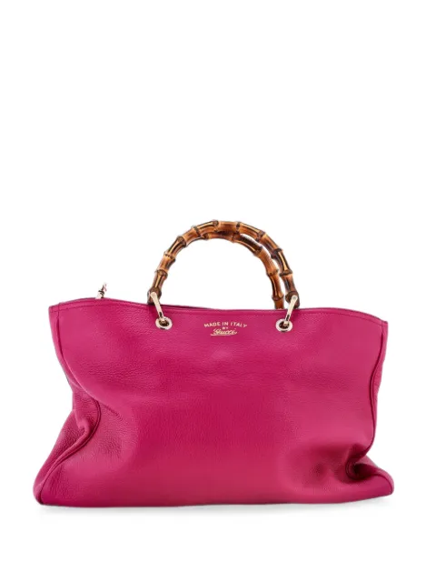 Gucci Pre-Owned Bamboo Shopper Leather Large tote bag Pink 2LSAMVDNJS11IIRH