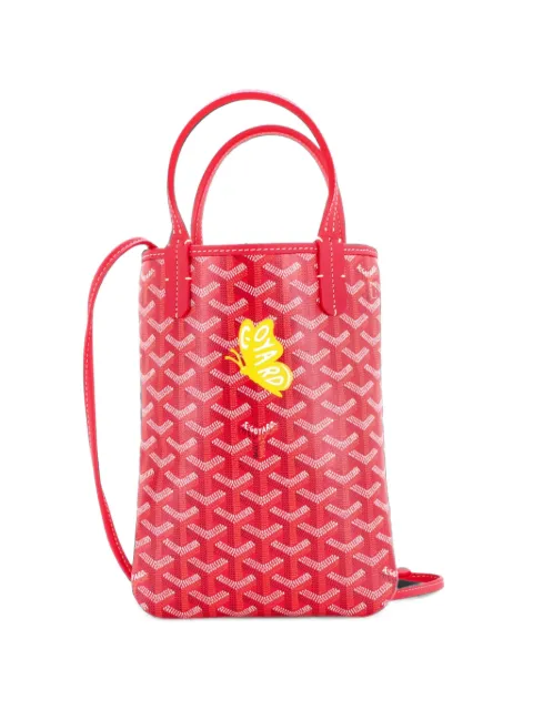 Goyard Pre-Owned Poitiers Printed Coated Canvas and Printed Canvas Mini tote bag Red 01LW1AFSLG94EOQV
