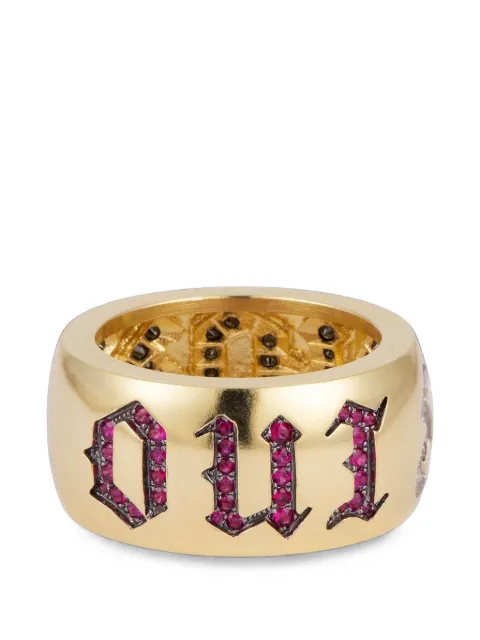 Sylva & Cie Oui Non black diamond and ruby ring Gold R203513642