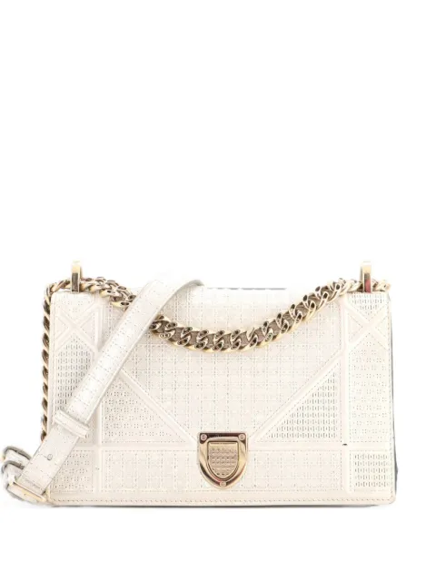 Christian Dior Pre-Owned Diorama Flap Bag Cannage Embossed Calfskin Small shoulder bag White 53PHOJM1HVVPYHY4