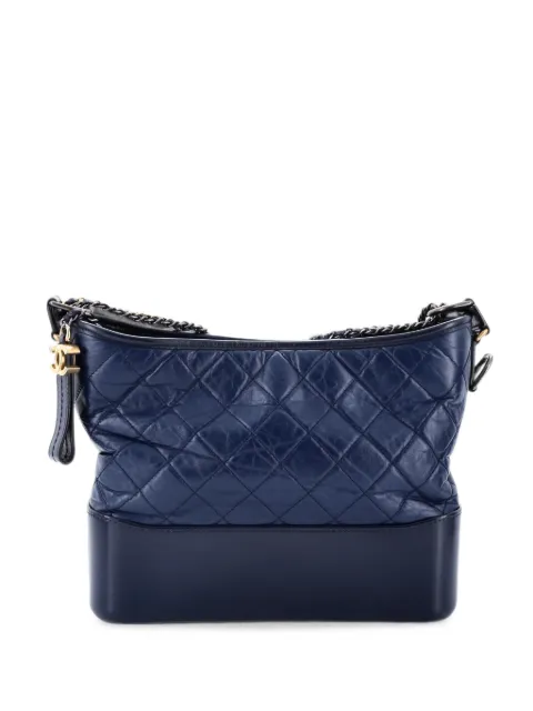 CHANEL Pre-Owned Gabrielle Quilted Aged Calfskin Medium hobo bag Blue 2X7YV6UYUPBGMCF6