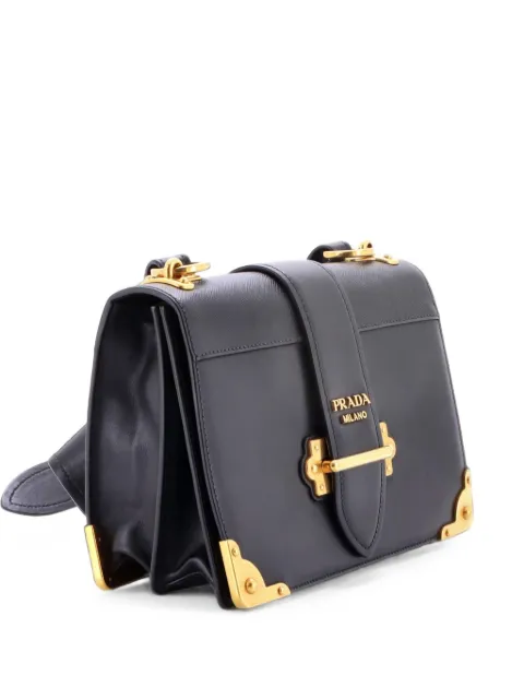 Prada Pre-Owned Cahier Leather and Saffiano Leather Large crossbody bag Black 008A3T25FYKVIJJF