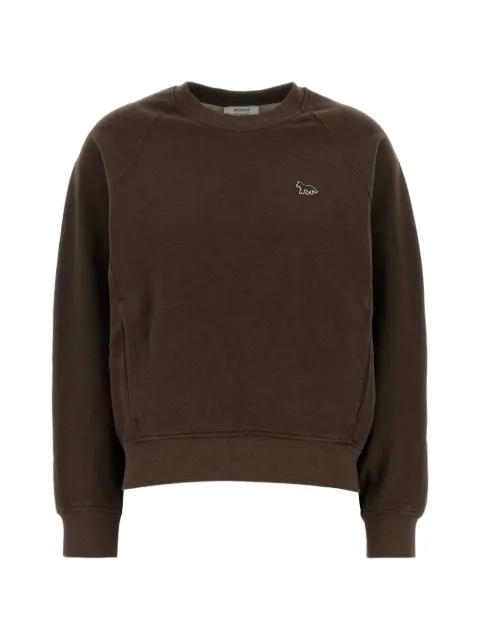 Maison Kitsuné logo-embroidered long-sleeve sweatshirt Brown QW00303KM0342