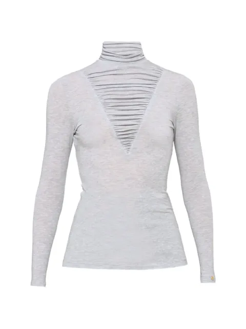 NISSA lyocell wool-blend turtleneck top Grey TOP16787