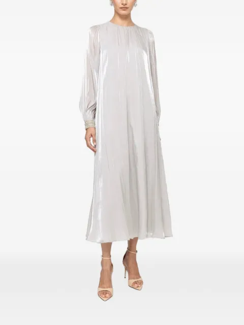 NISSA crystal-detail chiffon midi dress Grey RS15707A