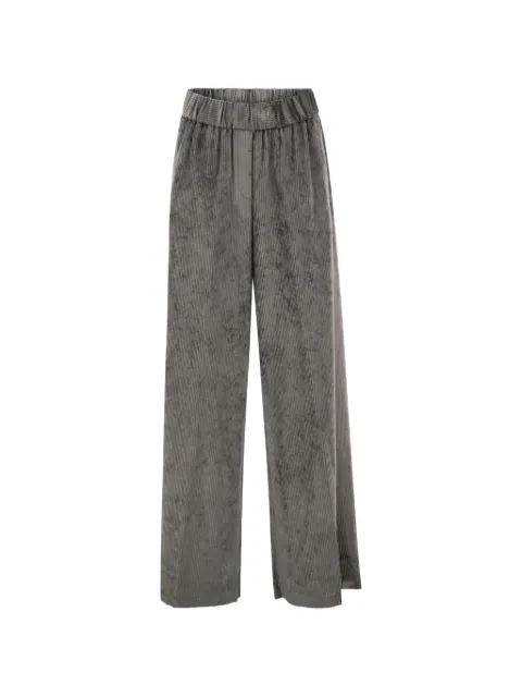 Peserico corded-velvet palazzo pants Grey A0455201597271