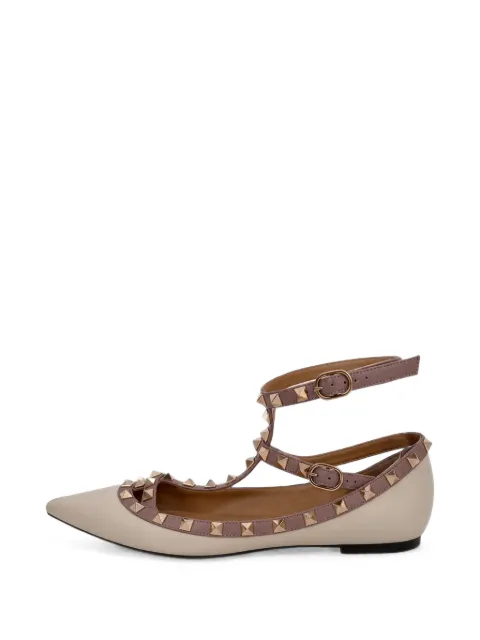 Valentino Garavani Pre-Owned Rockstud caged ballet flats Neutrals RFCPUGBSH787024W