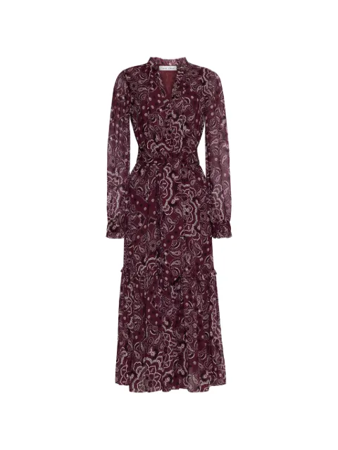 Cara Cara Verity paisley-print ruffled dress Red 179BANP